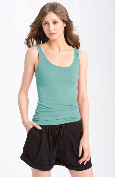 Caslon® Ribbed Tank in Blue (blue meadow) - Lyst
