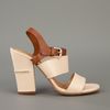 Chloé Block Heel Sandal in Beige - Lyst