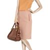 Chloé Leathertrimmed Woolfelt Shift Dress in Brown - Lyst