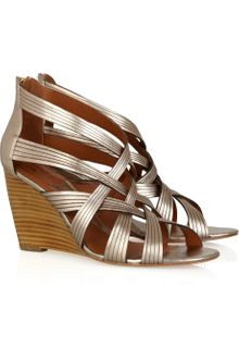 Diane Von Furstenberg Willie Leather Wedge Sandals - Lyst