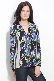 Elizabeth And James Printed Silk Top - Lyst