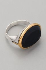 Elizabeth And James Saddle Matte Onyx Ring