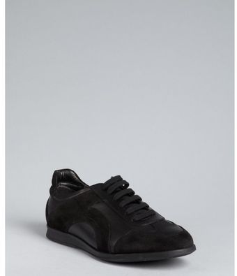 Ferragamo Black Leather Visone Sneakers - Lyst