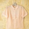 Free People Vintage Sheer Peter Pan Collared Top in Pink (pink/rose) - Lyst