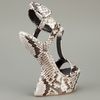 Giuseppe Zanotti Cutout Wedge Sandal in Animal (grey) - Lyst