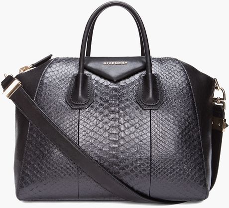 Givenchy Python Antigonia Medium Tote in Black - Lyst