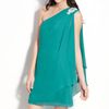 Js Boutique Embellished One Shoulder Chiffon Dress in Blue (bright peacock) - Lyst