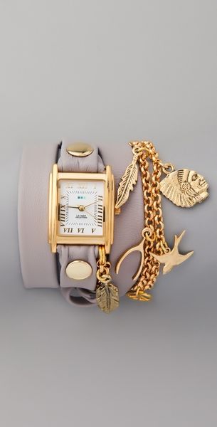 La Mer Collections Peace Charm Wrap Watch in Beige (nude) - Lyst