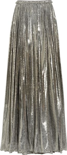 Lanvin Printed Silk-blend Lamé Maxi Skirt - Lyst