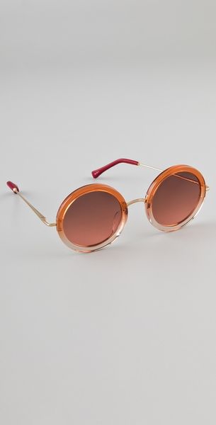 Linda Farrow For The Row Leather Oversized Round Sunglasses - Lyst