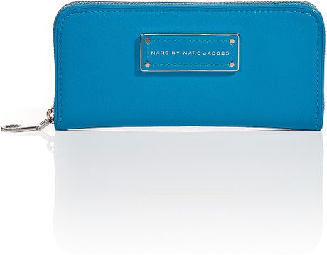 Marc By Marc Jacobs Electric Blue Slim Zip Around Wallet in Blue - Lyst