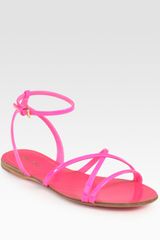 Miu Miu Patent Leather Criss-cross Sandals