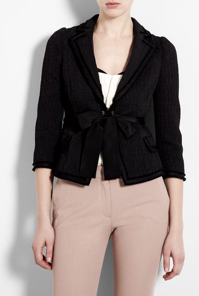 Moschino Cheap & Chic Black Crinkle Jacket with Grosgrain Belt in Black - Lyst
