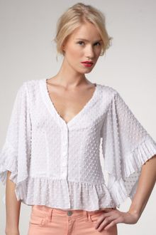 Nanette Lepore Circus Girl Daredevil Blouse, Cloud - Lyst