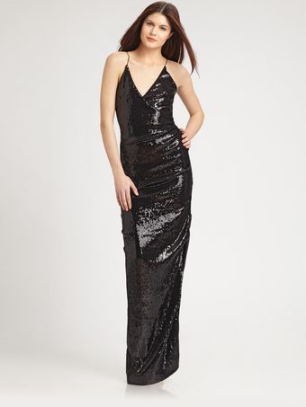 Nicole Miller Sequined Gown - Lyst