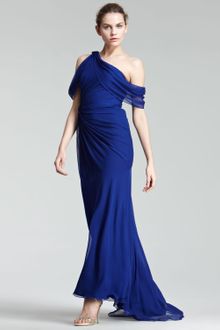 Pamella Roland Asymmetric Chiffon Gown - Lyst