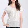 Pleione Sequin Tee in White (ivory) - Lyst