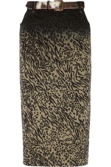 Preen Line Carla Animal-print Stretch-cotton Drill Skirt - Lyst