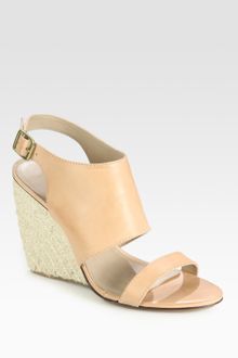 Rebecca Minkoff Leather Slingback Wedge Sandals - Lyst