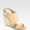 Rebecca Minkoff Leather Slingback Wedge Sandals in Beige (natural) - Lyst
