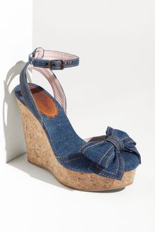 RED Valentino Ankle Strap Cork Wedge - Lyst