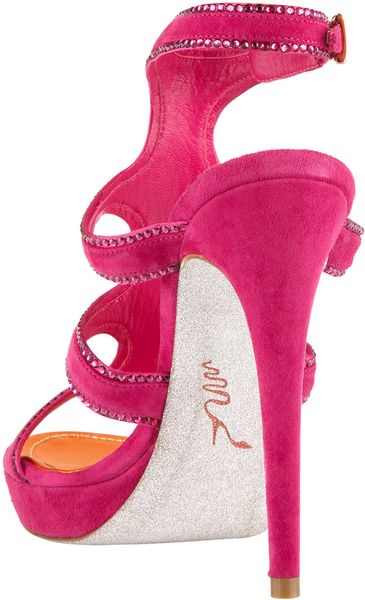 Rene Caovilla Crystal Cage Sandal in Purple (fuchsia) - Lyst
