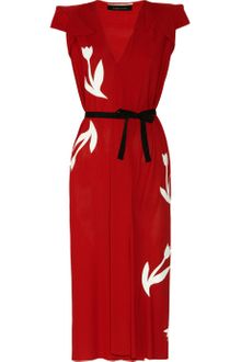 Roland Mouret Leather Appliqué Crepe Dress - Lyst