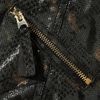 Topshop Metallic Snakeskin Leather Jacket in Green - Lyst