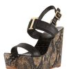 Tory Burch Angeline Snakeprint Leather Slingback Wedge Sandals in Black - Lyst