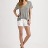 True Religion Keira Frayed Denim Shorts in White - Lyst
