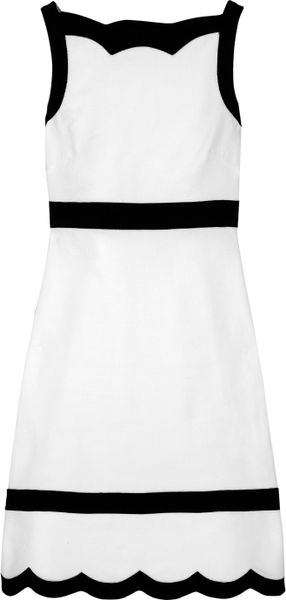 Valentino Contrast-Trimmed Cotton-blend Piqué Dress - Lyst