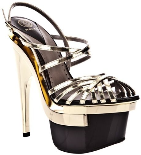 Versace Platform Sandal in Gold - Lyst