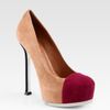 Yves Saint Laurent Suede and Metallic Leather Colorblock Pumps in Pink (rose-beige) - Lyst