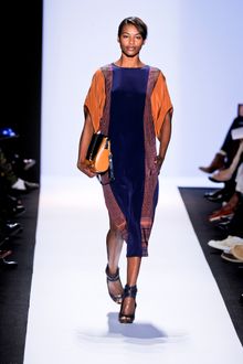 BCBGMAXAZRIA Fall 2012 Multi Print Side Split Midi Dress - Lyst