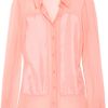 Elizabeth And James Emile Paneled Silkcrepe Blouse in Pink - Lyst