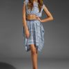 Free People Geo Cutout Dress in Grey/blue Combo in Blue (grey & blue combo) - Lyst