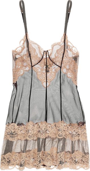 La Perla Lace and Tulle Chemise - Lyst
