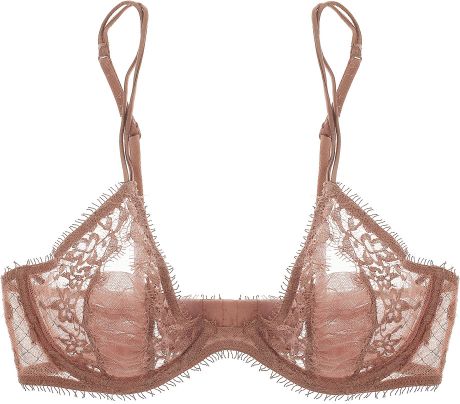 La Perla Blow Up Underwired Lace Bra In Brown Cocoa Lyst