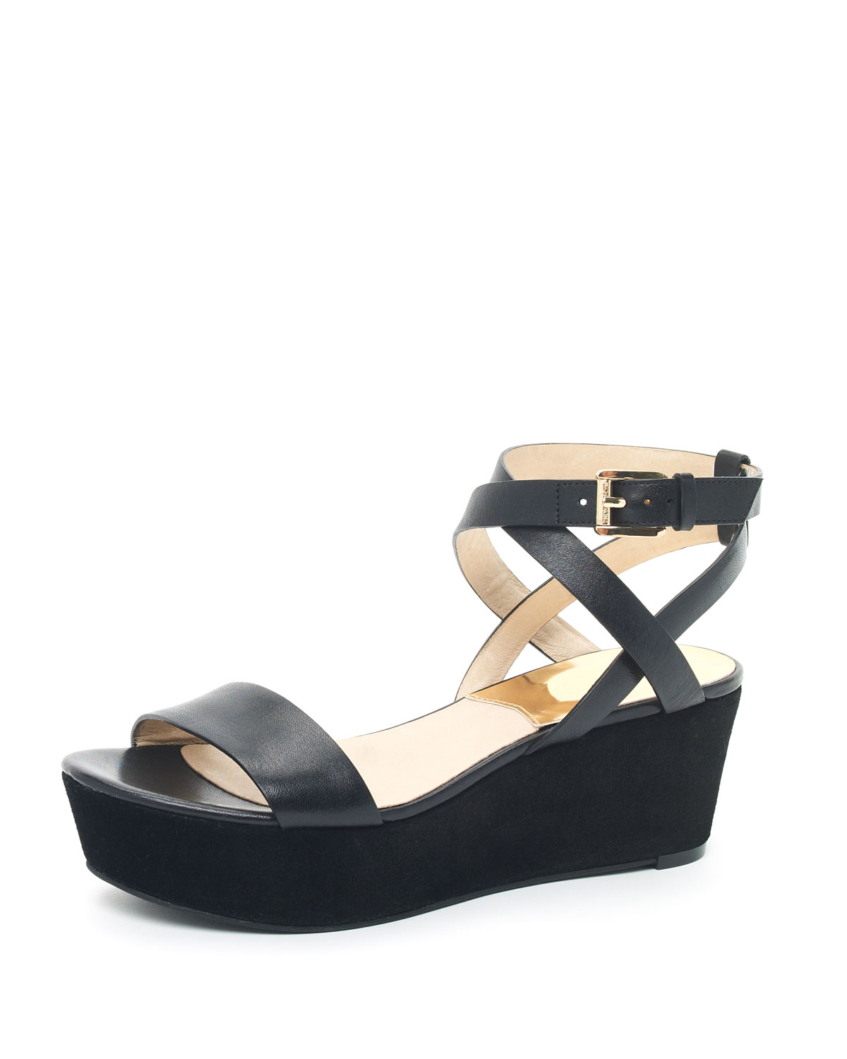 michael kors black wedges