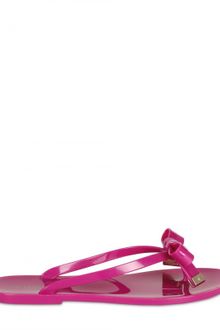 Mulberry Bowed Jelly Sandals Flats - Lyst