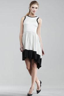 Robert Rodriguez Two-tone Silk Dress - Lyst