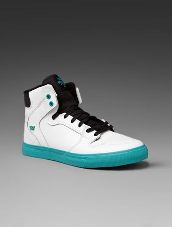 Supra Vaider in White/teal Tumbled Action Leather - Lyst