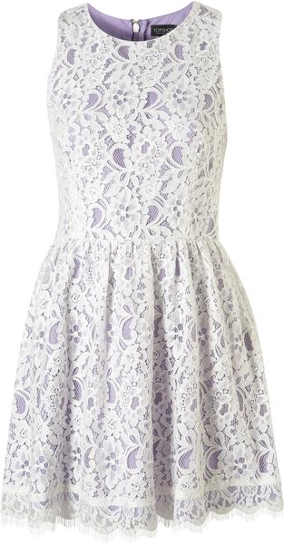 Topshop Sleeveless Lace Dress in Purple (lilac) - Lyst