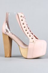 Jeffrey Campbell The Cleata Shoe in Nude Clear