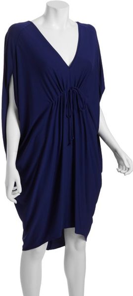 Nicole Miller Sapphire Vneck Cinched Waist Tunic Dress in Blue (sapphire) - Lyst