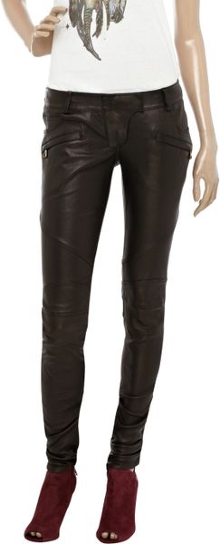 low rise leather pants