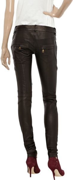 low rise leather pants