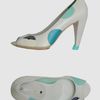 Celine Pumps with Open Toe in Gray (white) - Lyst