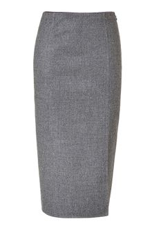 Michael Kors Grey Wool Slit Skirt - Lyst