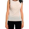 Amen Jersey Top Embroidered Flower and Lace Neckline in Beige - Lyst